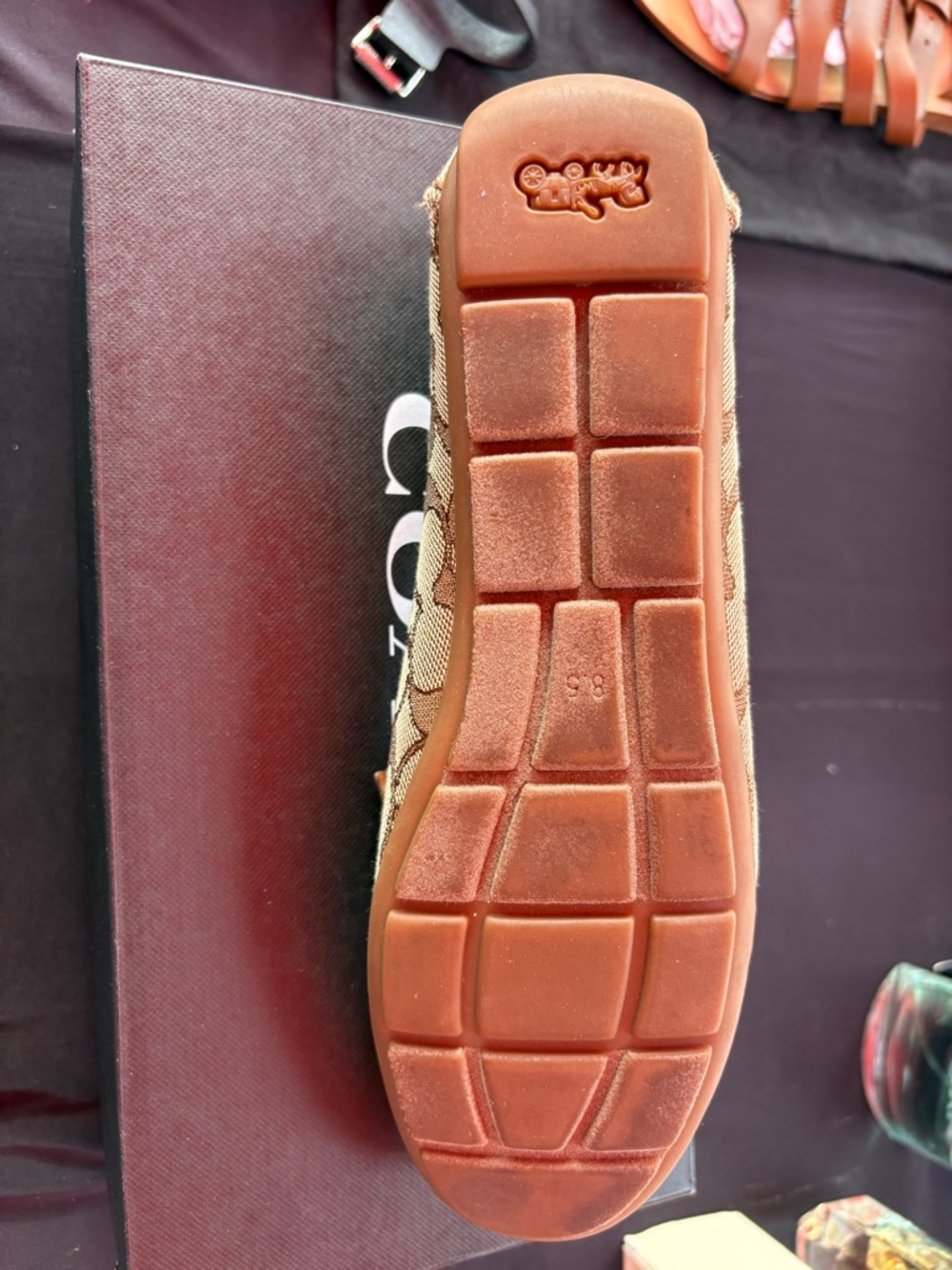 Coach Brown Signature Canvas Penny Loafer with Gold Plaque - Picture 5 of 5